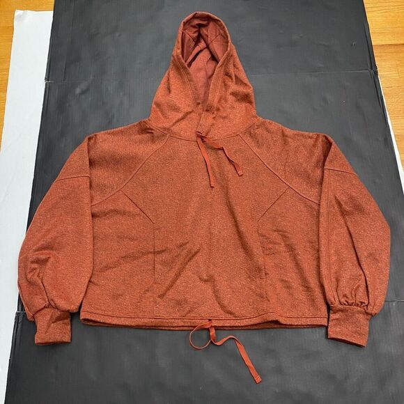 PrAna‎ Ziller Sweatshirt Women Small Orange Hooded Pullover Gingerbread Wool New - Picture 13 of 16